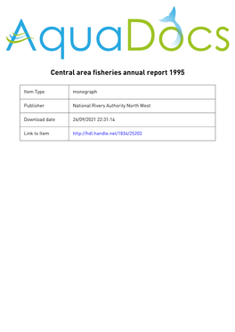 National Rivers Authority North West Region CENTRAL AREA FISHERIES ANNUAL REPORT 1995