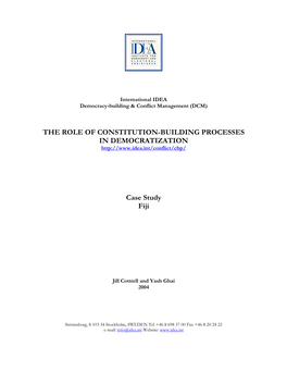 Constitution Making in Fiji: Context and Process1