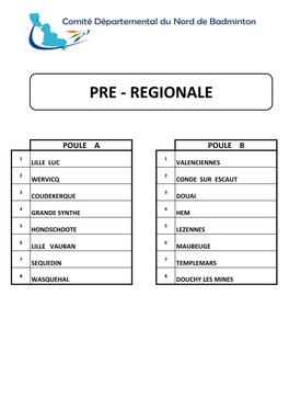 Pre - Regionale