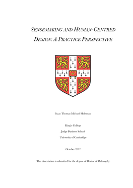 Sensemaking and Human-Centred Design: a Practice Perspective