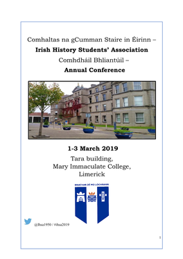 Irish History Students' Association Comhdháil Bhliantúil – Annual