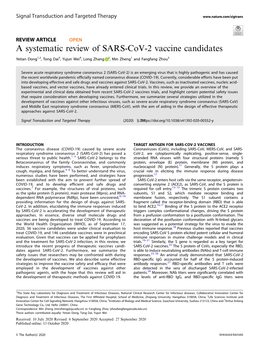 A Systematic Review of SARS-Cov-2 Vaccine Candidates