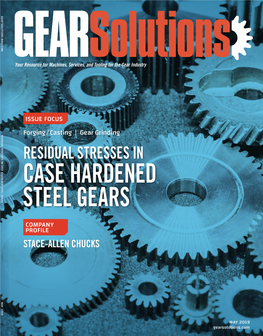 CASE HARDENED STEEL GEARS Forging / Casting | Gear Grinding RESIDUAL STRESSES in CASE HARDENED STEEL GEARS