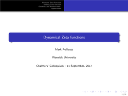 Dynamical Zeta Functions