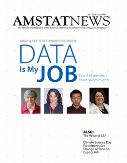 AMSTATNEWS the Membership Magazine of the American Statistical Association •