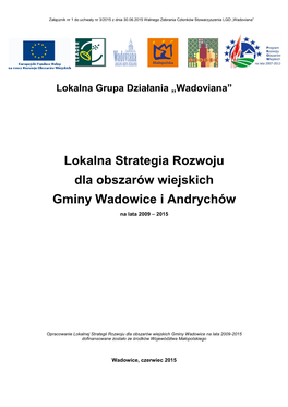 Lokalna Strategia Rozwoju Dla Obszarów Wiejskich Gminy Wadowice I Andrychów