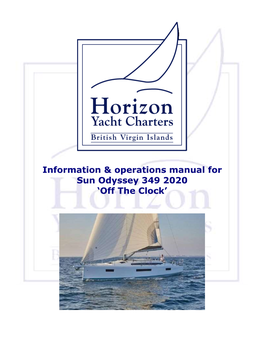 Information & Operations Manual for Sun Odyssey 349 2020 'Off The