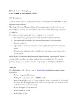 EASY, by Date: Semester 2 – 2021 COVID Guidelines: Advice in Relation to The