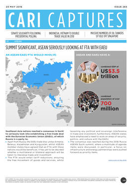 Summit Significant, ASEAN Seriously Looking at FTA with EAEU