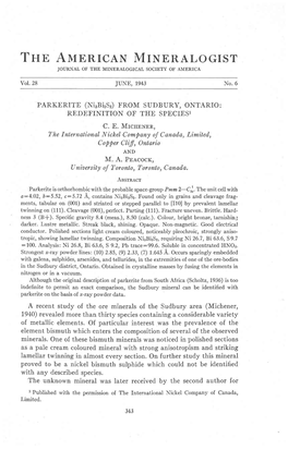 Tsn Alrerrcan Mineral,Ocrsr JOURNAL of the MINERALOGICAL SOCIETY of A}IERICA