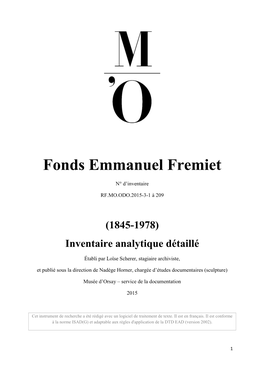 Fonds Emmanuel Fremiet