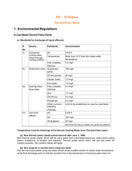 II Division 1. Environmental Regulations