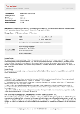 Datasheet Inhibitors / Agonists / Screening Libraries a DRUG SCREENING EXPERT