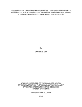 University of Florida Thesis Or Dissertation Formatting Template