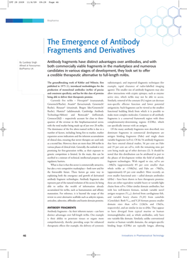 The Emergence of Antibody Fragments and Derivatives