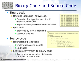 Binary Code and Source Code