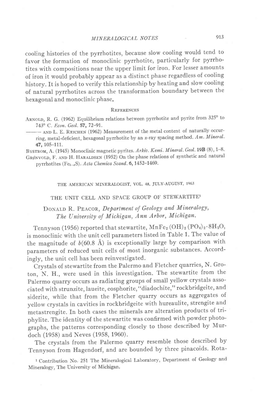 MINERALOGICAL NOTES 913 Cooling Histories of the Pyrrhotites