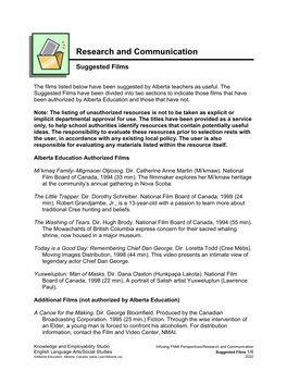 Research and Communication