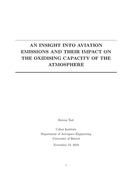 An Insight Into Aviation Emissions and Their Impact on the Oxidising Capacity of the Atmosphere
