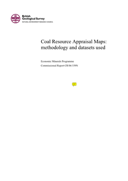 Coal Resource Appraisal Maps: Methodology and Datasets Used