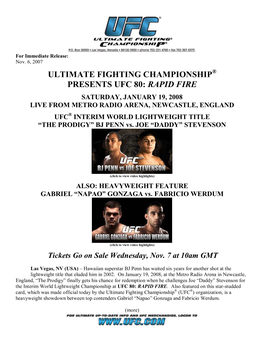 Ultimate Fighting Championship Presents Ufc 80
