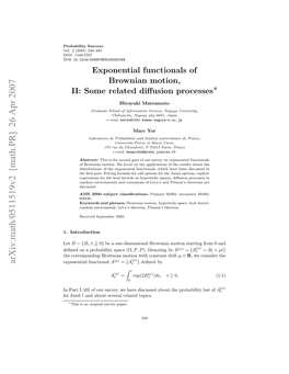 Exponential Functionals of Brownian Motion, II: Some Related Diffusion Processes