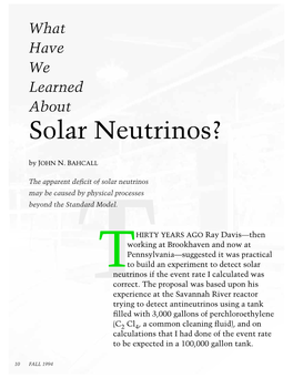 Solar Neutrinos?