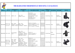 Mr Radiator Thermostat Housing Catalogue