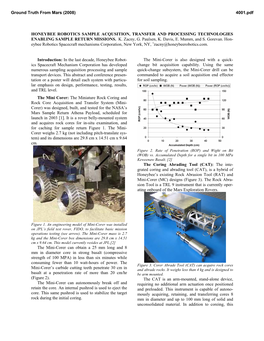 Honeybee Robotics Sample Acqusition, Transfer and Processing Technologies Enabling Sample Return Missions