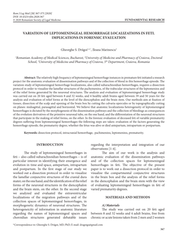 Variation of Leptomeningeal Hemorrhage Localizations in Feti