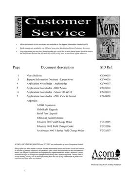Acorn Customer Service News