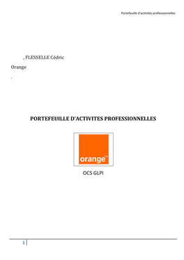 Portefeuille D'activites Professionnelles Ocs Glpi