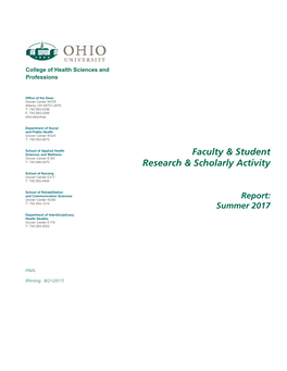 Faculty & Student Research & Scholarly Activity