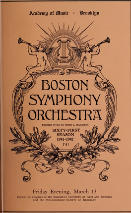 Boston Symphony Orchestra Concert Programs, Season 61,1941-1942, Trip