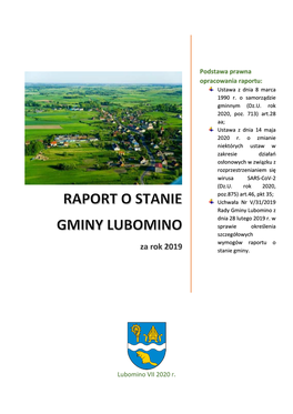 Raport O Stanie Gminy Lubomino Za Rok 2019 Ost