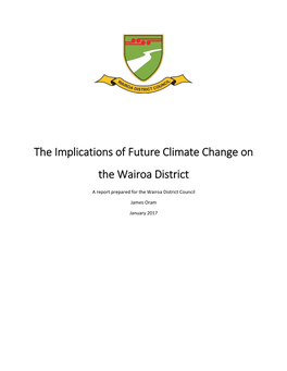 The Implications of Future Climate Change on the Wairoa District