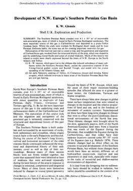 Development of N.W. Europe's Southern Permian Gas Basin