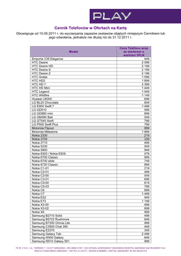 Cennik Telefonów W Ofertach Na Kartę