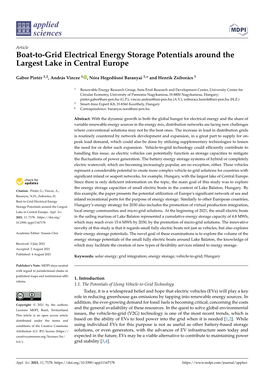 Boat-To-Grid Electrical Energy Storage Potentials Around the Largest Lake in Central Europe