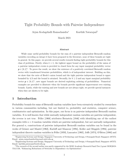 Tight Probability Bounds with Pairwise Independence