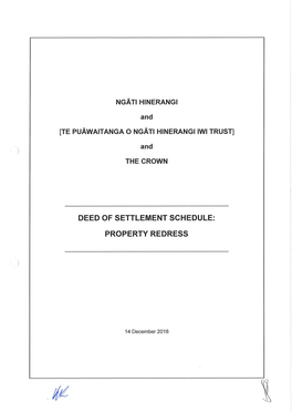 Deed of Settlement Schiedule: Property Redress