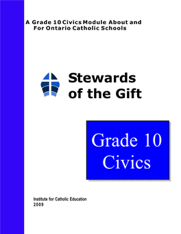 Grade 10 Civics Module About and for Ontario Catholic Schools