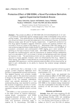 Protective Effect of DM-9384, a Novel Pyrrolidone Derivative, Against Experimental Cerebral Anoxia