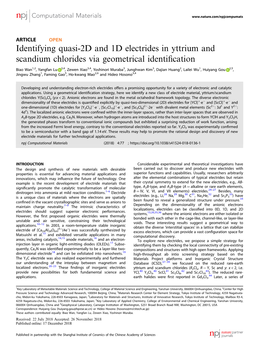 Identifying Quasi-2D and 1D Electrides in Yttrium and Scandium Chlorides Via Geometrical Identiﬁcation