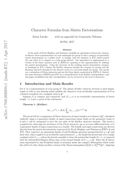 Character Formulas from Matrix Factorisations