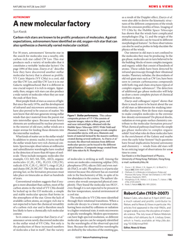 A New Molecular Factory from the Emission Profiles of Lines