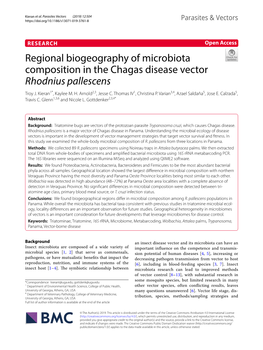 Regional Biogeography of Microbiota Composition in the Chagas Disease Vector Rhodnius Pallescens Troy J