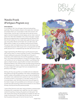 Natalie Frank Workspace Program 2015