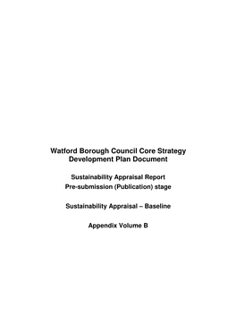 Watford Borough Council Core Strategy Development Plan Document