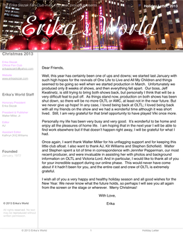 Erika Holiday Letter